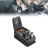 KEMIMOTO console front view installed on Polaris Ranger showing secure fit and organized storage