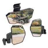 KEMIMOTO front mirror set packaging showing complete kit and benefit of included hardware