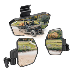KEMIMOTO front mirror set packaging showing complete kit and benefit of included hardware