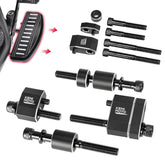 KEMIMOTO front packaging showing full floorboard extension kit and fitment benefit