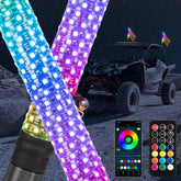 KEMIMOTO front view of 1ft fat whip lights showing compact design and high visibility