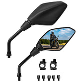 KEMIMOTO front view mirror pair showing large glass and improved visibility