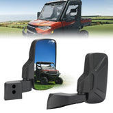 KEMIMOTO front view of mirror assembly showing full design and benefit of wide sightline