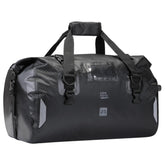 KEMIMOTO front view of black waterproof tail bag showing shape and entry, protects gear