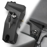 KEMIMOTO front view of locking parking brake lever showing compact design and security