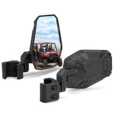 KEMIMOTO front mirror view showing wide reflective surface for improved rear visibility