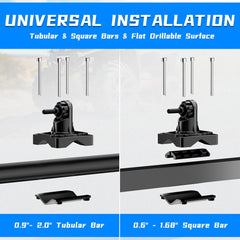 KEMIMOTO attached to square bar showing versatile installation options
