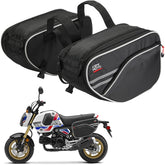 KEMIMOTO front view of saddlebags showing secure straps and modern styling benefit easy mounting