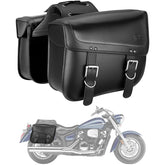 KEMIMOTO front view of saddlebags showing storage and sleek profile benefits