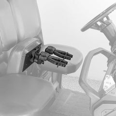 KEMIMOTO front view of under-seat bow rack showing compact mounting benefit