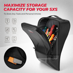 KEMIMOTO X3 storage bag installed between seats for easy access and secure fit