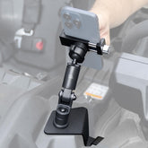 KEMIMOTO front view of phone mount showing secure clamp and compact profile