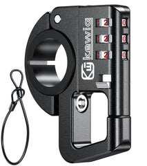 Kewig front view lock mounted on handlebar showing compact security
