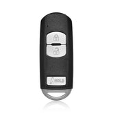 Keylessbest front view of Mazda key fob showing button layout and easy replacement benefit