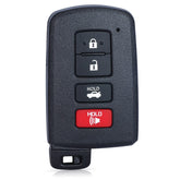 Keymall remote front view showing four buttons and clear icon labels for quick operation