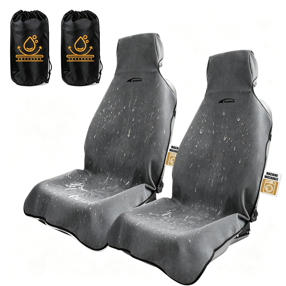 KIGEMOS front seat cover installed protecting upholstery and adding comfort