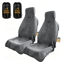 KIGEMOS front seat cover installed protecting upholstery and adding comfort