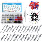 Kikerike front view of packed 567-piece connector pins kit showing organized compartments