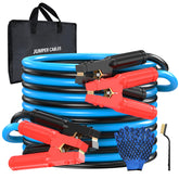 KIKIRV front view of 0 gauge 25ft jumper cables showing compact kit packaging and visibility benefit