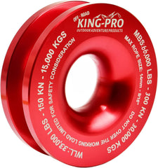 KING-PRO snatch ring front view showing compact red pulley and attachment point