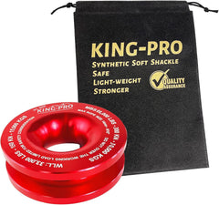 KING-PRO snatch ring with winch rope threaded to show compatibility and reduced friction