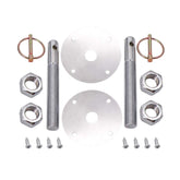 kipa front view chrome hood pin set showing polished hardware and stylish look