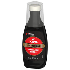 SC Johnson KIWI dye being applied to a shoe scuff to restore black color and conceal wear
