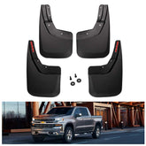 Kiwi Master front packaging showing complete mud flap set and benefit of easy no-drill install