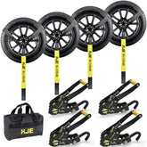 KJE front packaging showing four straps and storage bag for organized transport