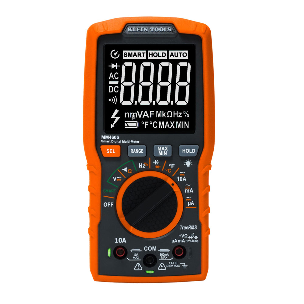 Klein Tools MM460S front view showing display and controls for quick readings