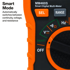 Klein Tools MM460S with kickstand propped on equipment for hands-free operation