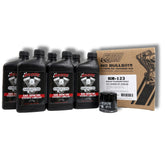 Klotz kit front packaging showing oil bottles, filter, and washers for quick shop use
