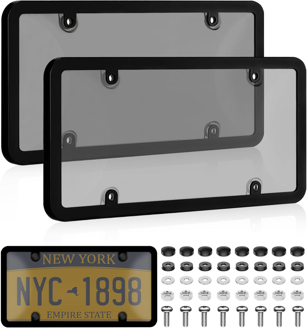KLSKKJ clear cover front view showing protection and full plate visibility