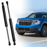 Klutchtech front view of hood struts showing streamlined under-hood benefit