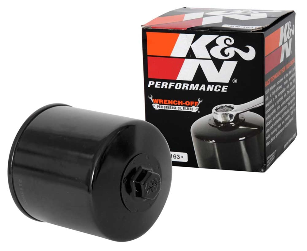 K&N kn-163 front view showing durable canister and fitment benefit