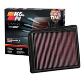 K&N front packaging showing part 33-5062 and vehicle compatibility benefit