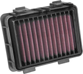 K&N front view of filter packaging showing compatibility and durability