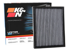 K&N front view cabin filter showing shape and fit for quick replacement benefit