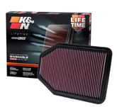 K&N front view of 22-2364 filter showing shape and fit for quick install