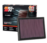 K&N front view of filter showing robust frame and ready-to-install benefit