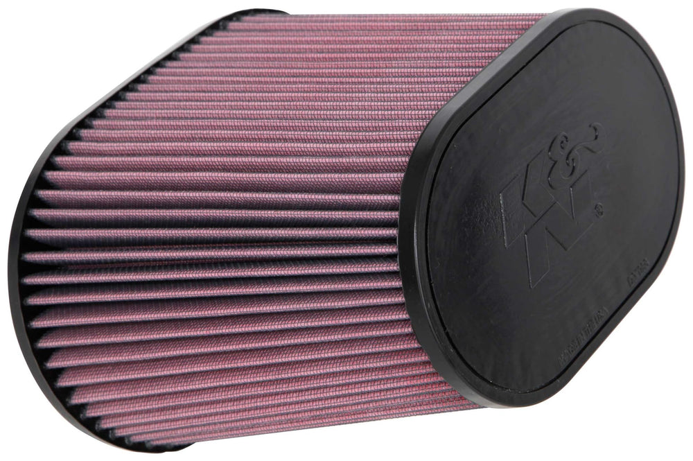 K&N front oval view showing shape and improved airflow benefit