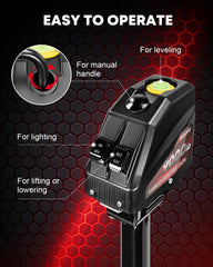 Kohree jack fully extended 22-inch lift demonstrating height range benefit