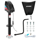 Kohree electric trailer jack front view showing sturdy housing and lift benefit