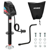 Kohree front view of electric trailer jack showing sturdy mount and benefit quick hookup