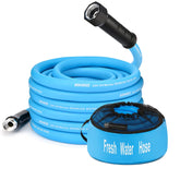Kohree front view of coiled 25ft hose showing compact storage and portability benefit