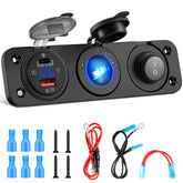 Kohree front panel outlet showing ports and switch for convenient fast charging