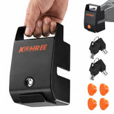 Kohree front view of lock fitted on trailer coupler showing secure fit