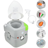 Kohree front view showing full portable toilet and seat, comfortable travel solution
