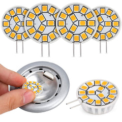 Kohree G4 LED front view showing compact warm-white bulb and bright output