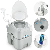 Kohree front view showing compact porta potty and secure lid, portable convenience